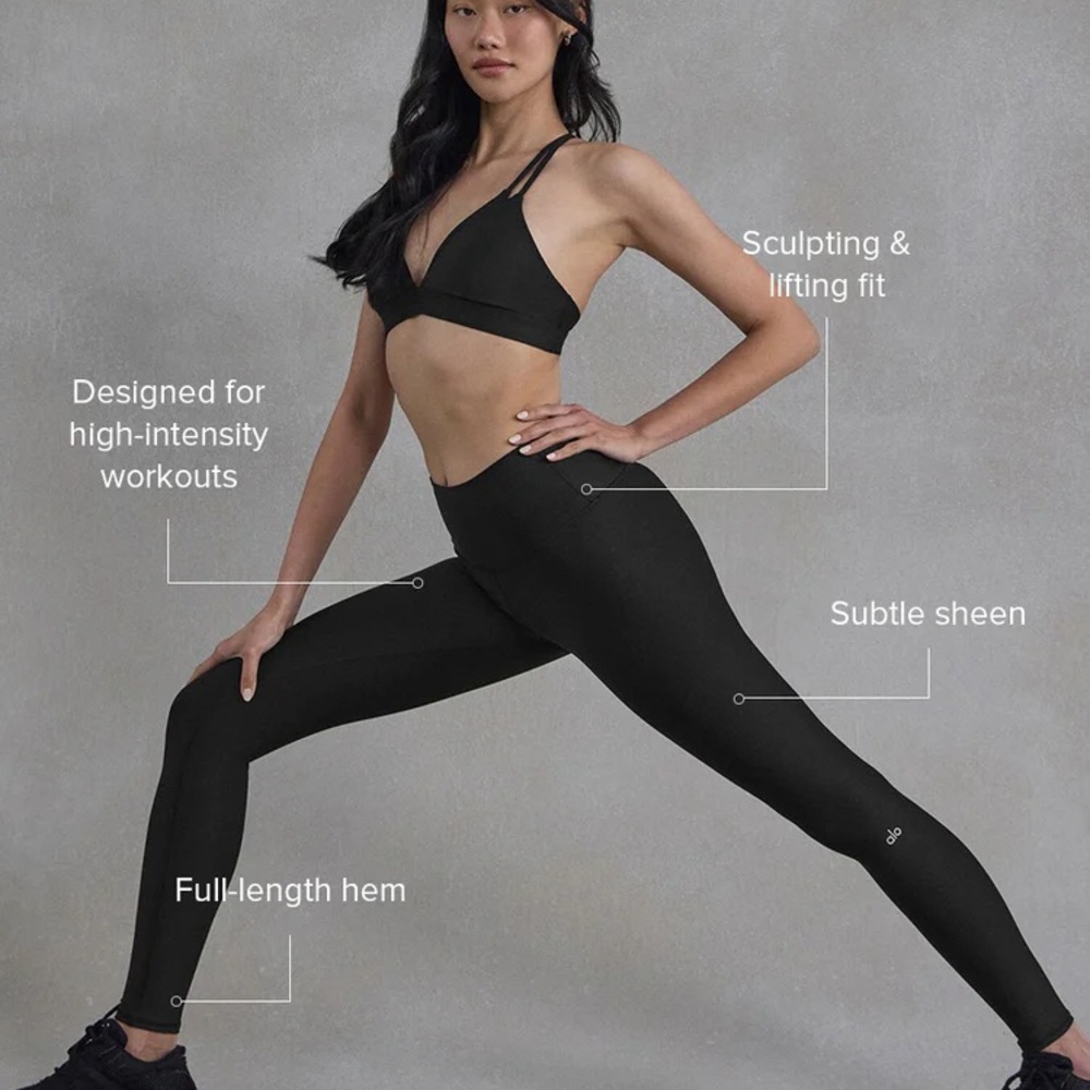 ALO Yoga Women's Sleek Black Leggings size Small - Picture 2 of 11